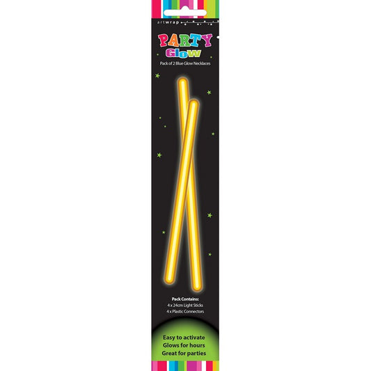 Glow Necklace Yellow, 2pk