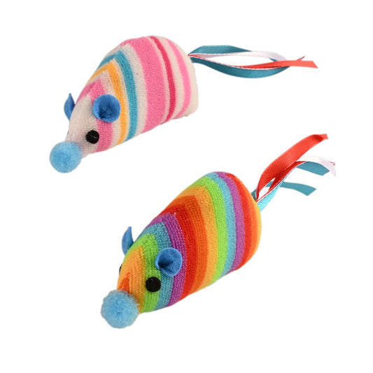 Rainbow Mouse Cat Toy, 2pc