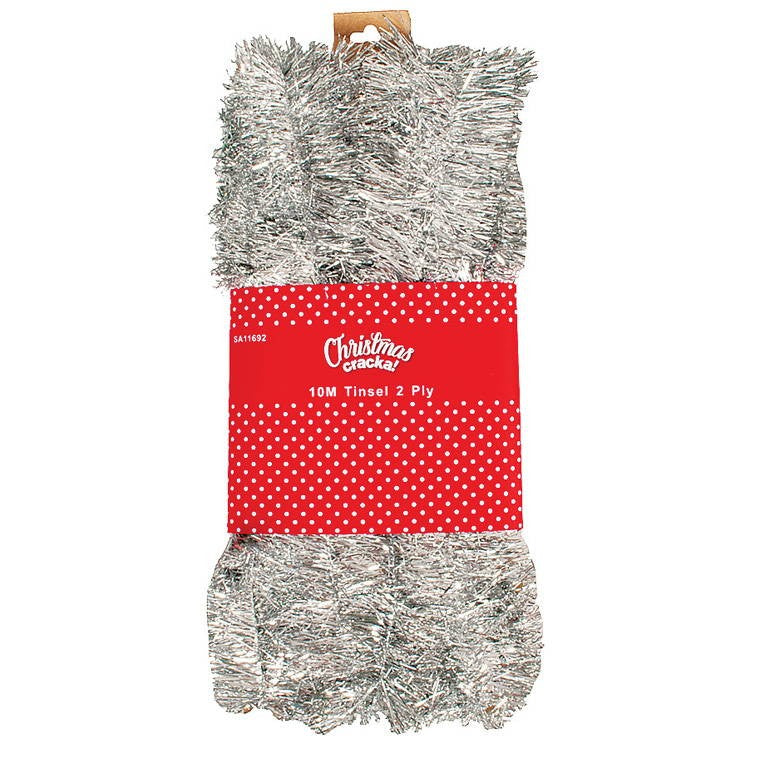 Xmastinsel 10M 2 Ply 5cm Silver