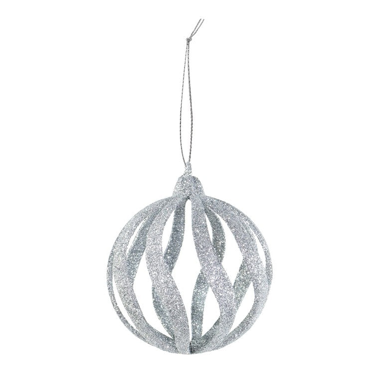 Glitter Swirl Bauble, 8cm, Asstd