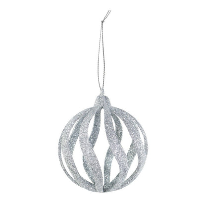 Glitter Swirl Bauble, 8cm, Asstd