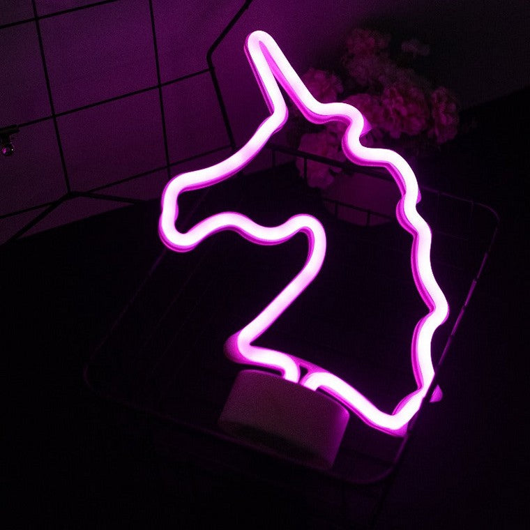 Neon Table Lamp, Unicorn