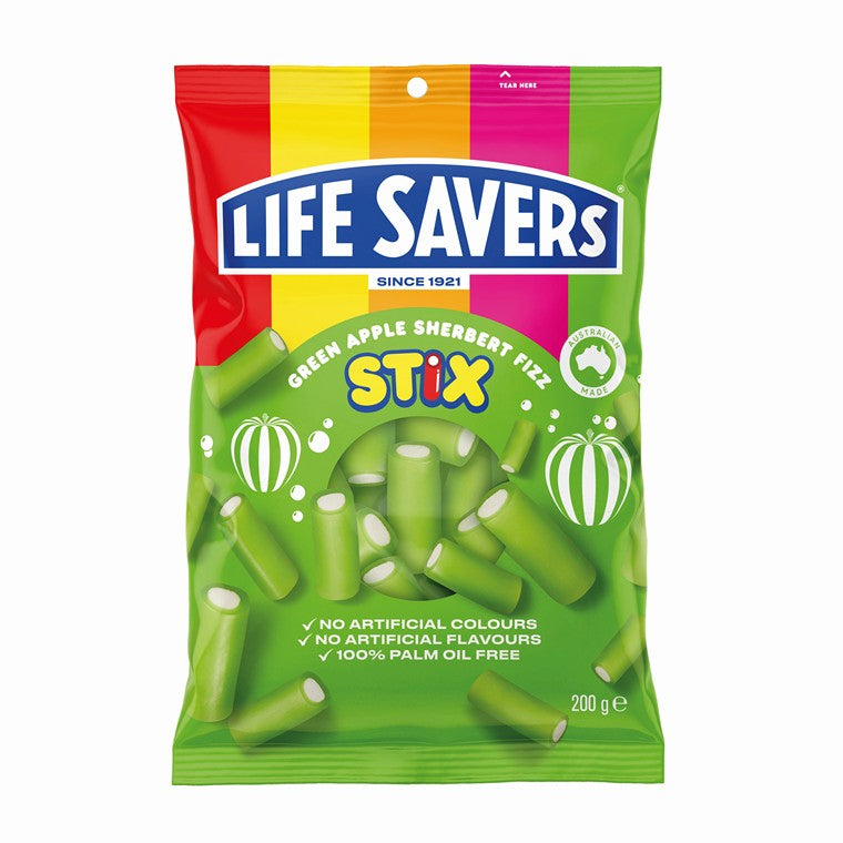 Life Savers Stix Sherbert Fizz Apple, 200gm