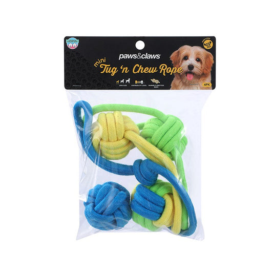 Mini Tug 'n Chew Rope, 4pk