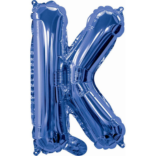 Blue Foil Balloon, 35cm, Letter K