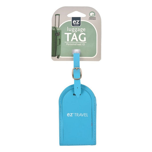 Leather Luggage Tag, 3 Asstd