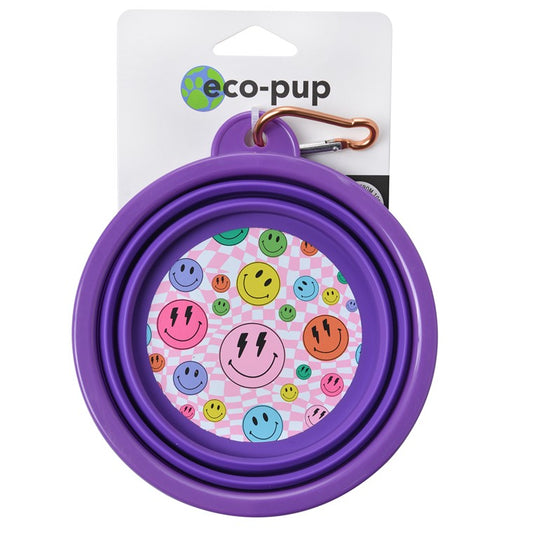 Collapsible Travel Bowl, Smiley