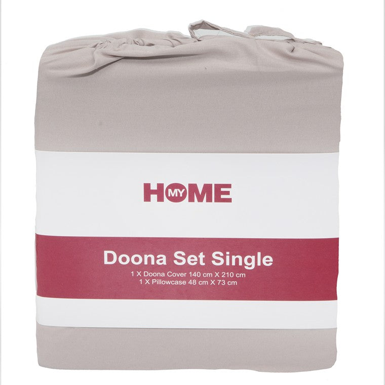 My Home Microfibre Doona Set, Single, Taupe