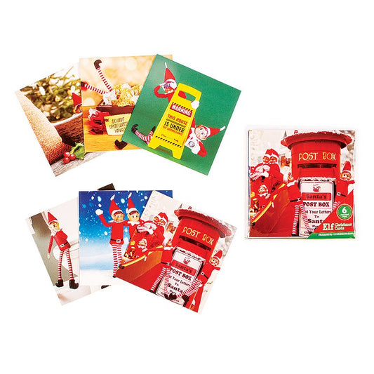 Xmas Elves Cards Photo, 6pk