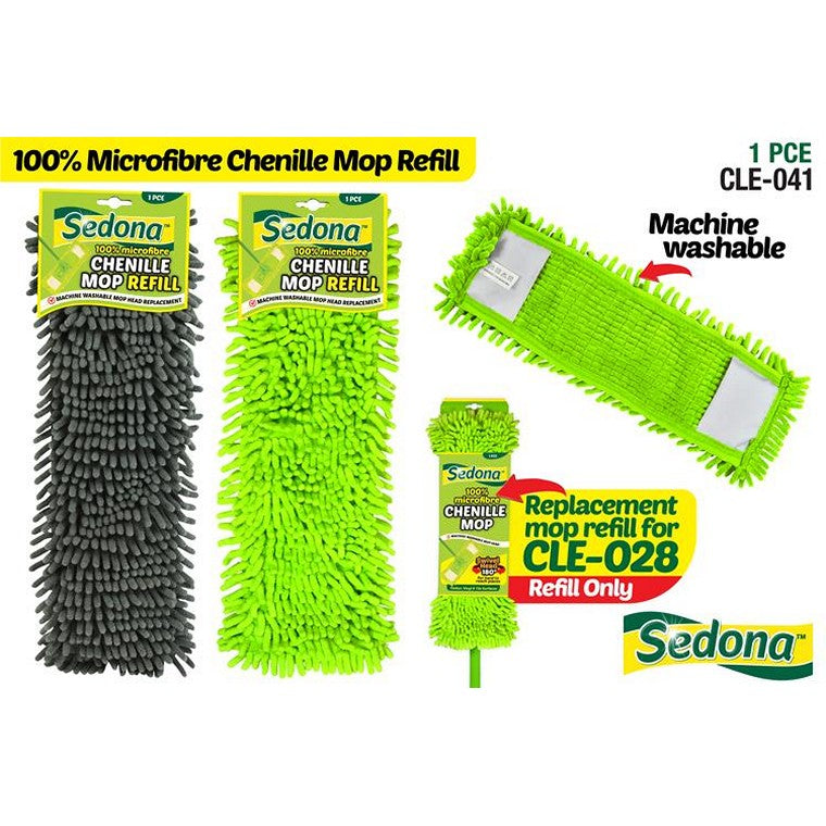 Sedona Chenille Mop Refill, 2 Asstd Colours