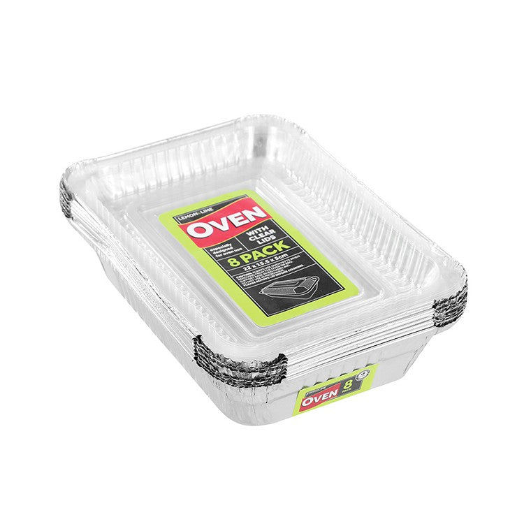 L&L Foil Tray w/ Lid, 8pk