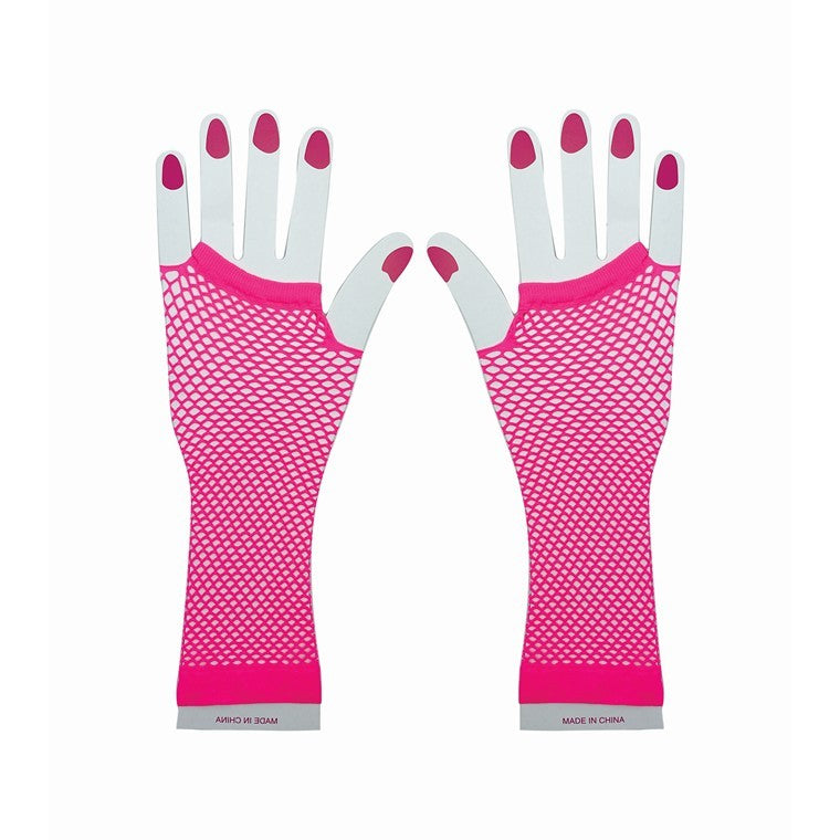 Party Fishnet Gloves, Pink