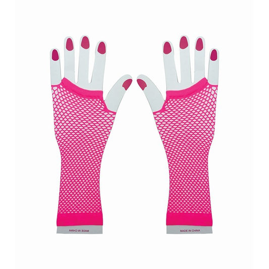 Party Fishnet Gloves, Pink