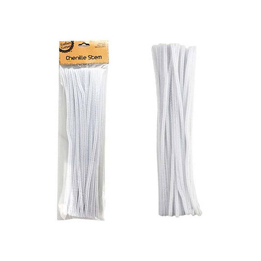 Chenille Stems, White, 50pk