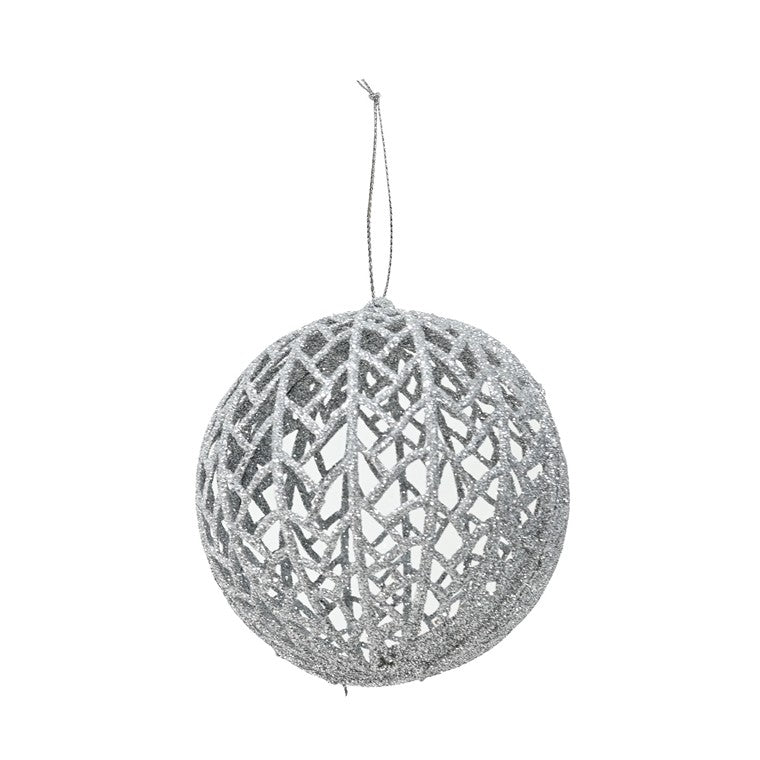 Glitter Mesh Bauble, 10cm, Asstd