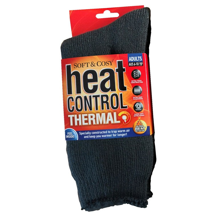 Mens Premium Heat Control Socks, Charcoal