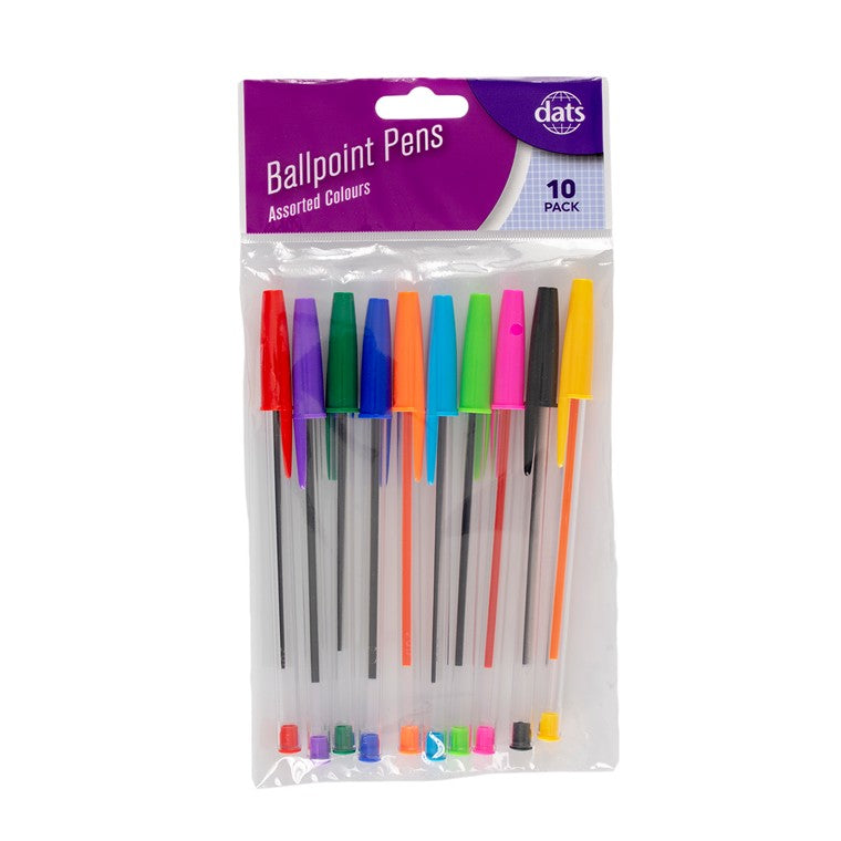 Ballpoint Pens, Mixed, 10pk