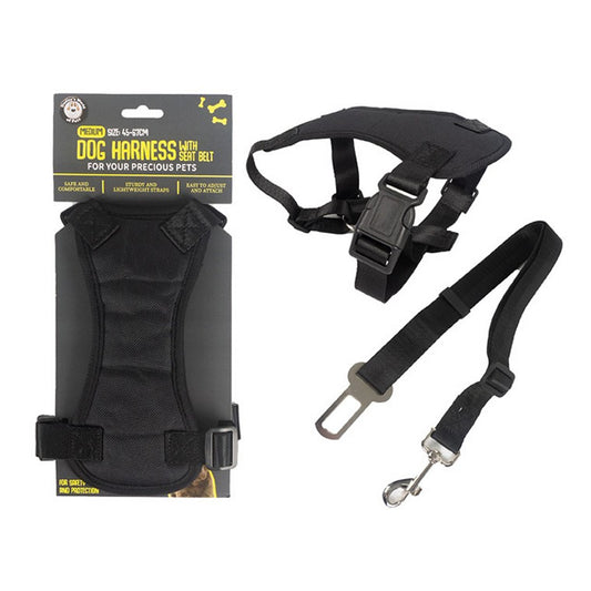 Dog Car Safety Harness w/ Seat Belt Clip, Medium