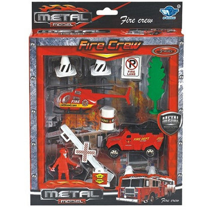 Fire Crew Die Cast Playset, 10pc, Asstd