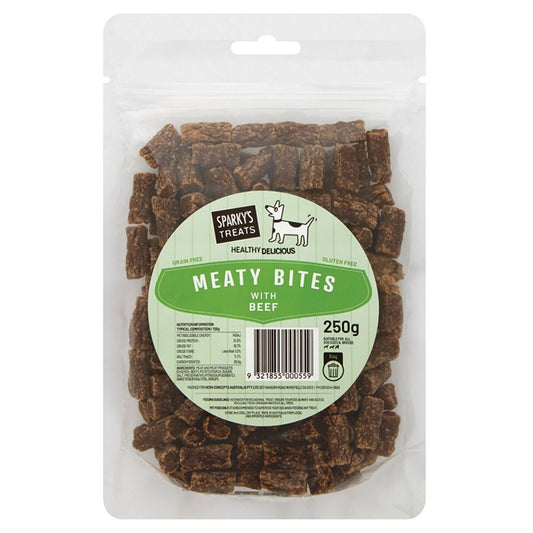 Sparkys Meaty Bites w/ Beef, 250gm