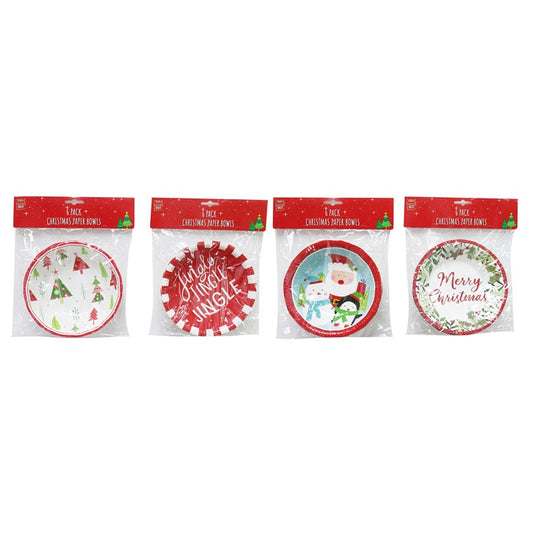 Christmas Paper Bowls, 6pk