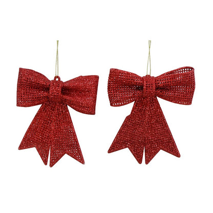 Hanging Glitter Mesh Bow, 2pk, Asstd