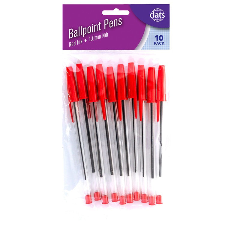 Red Ballpoint Pen, 10pk