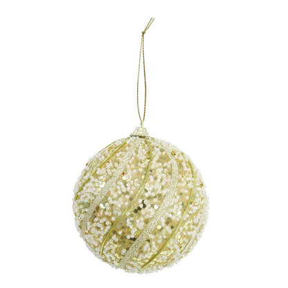 Snowbead Bauble, 10cm, Asstd