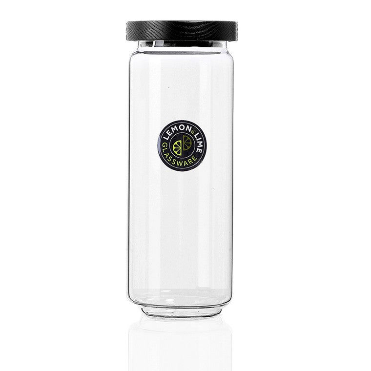 L&L Glass Canister w/ Black Wooden Lid 1.4L