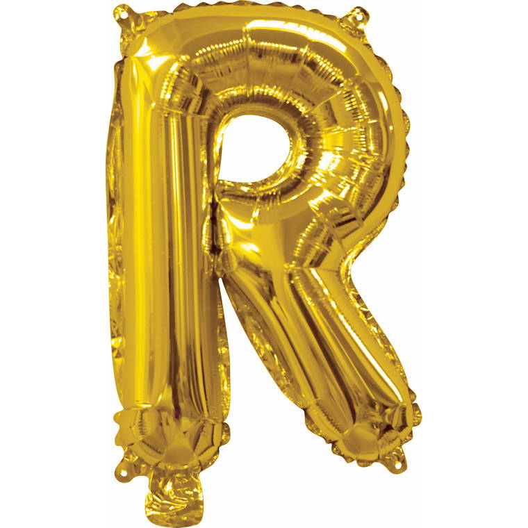 Gold Foil Balloon, 35cm, Letter R