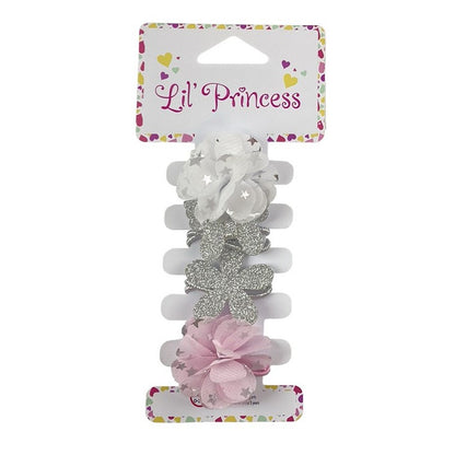 Little Princess Hair Elastics, Flower, 4pk, 2 Asstd Colours