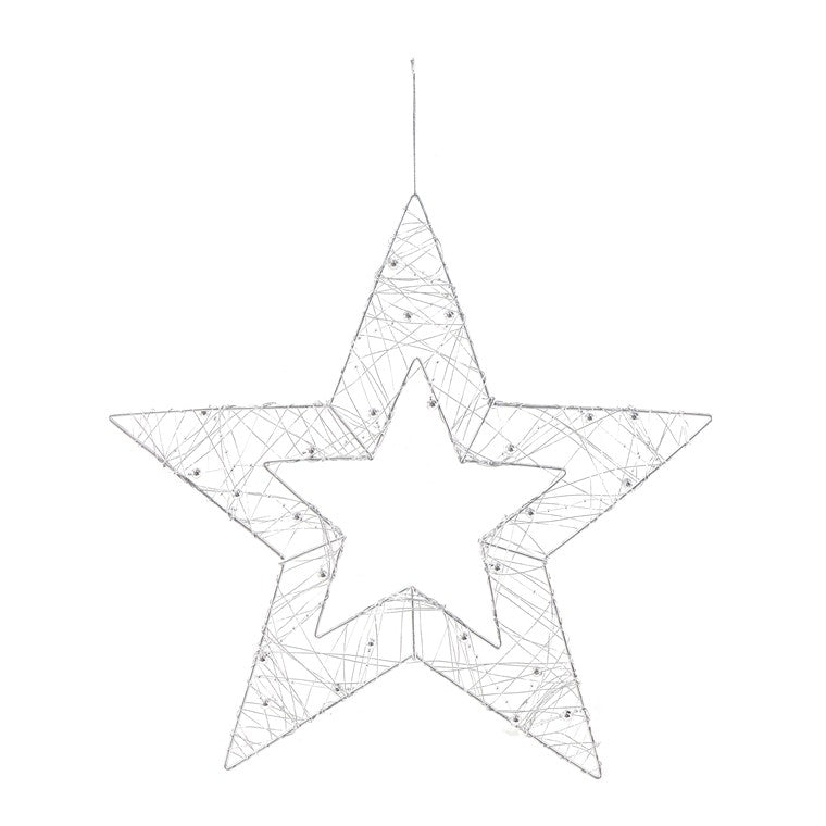 Metallic Silhouette Bead Star, 40cm