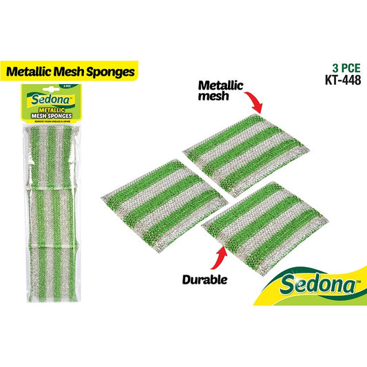 Sedona Metallic Mesh Sponges, 3pk