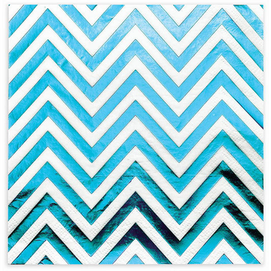 Teal Chrome Napkin, 10pk