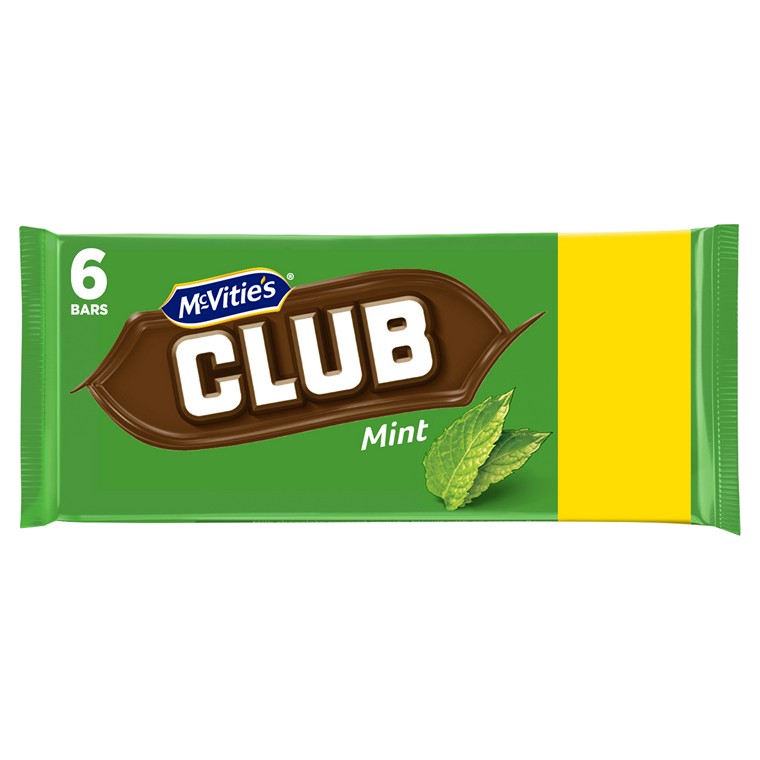 McVitie's Club Biscuits, Mint, 6pk