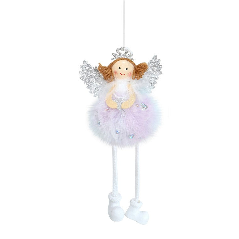 Hanging Pom Pom Angel, 16cm, Asstd