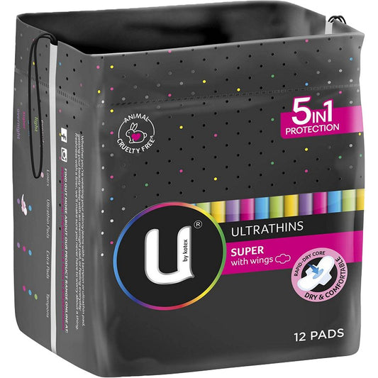 U by Kotex, Ultrathin Super w/ Wings, 12pk