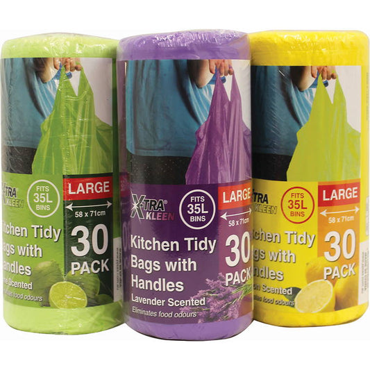 Garbage Bag Kitchen Tidy w/ Handle, Scented, 35L, 30pk