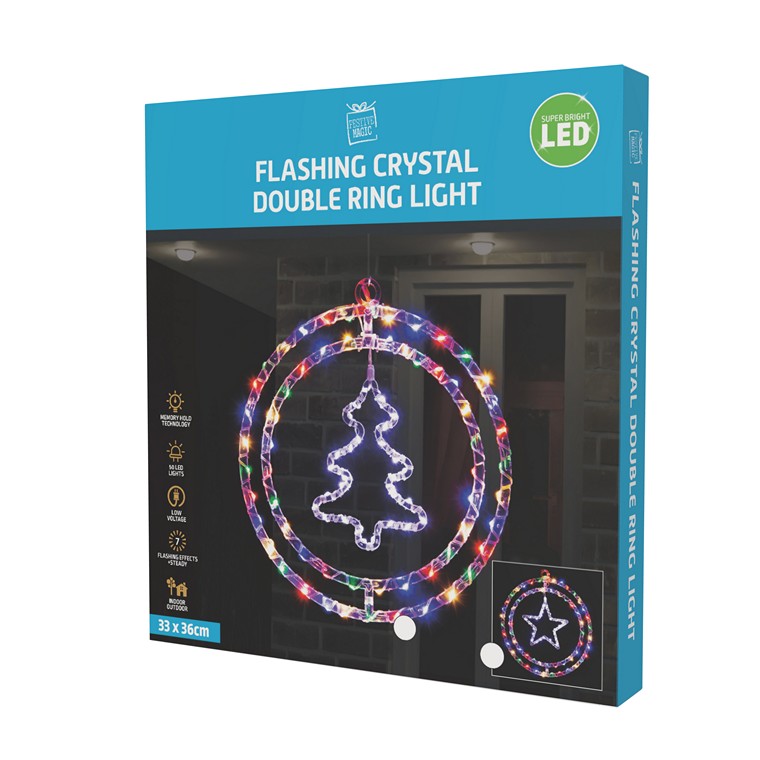 LED Flashing Crystal Ring Light, Asstd