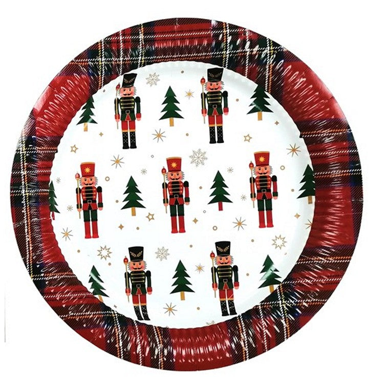 Christmas Nutcracker Paper Plates, 10pk