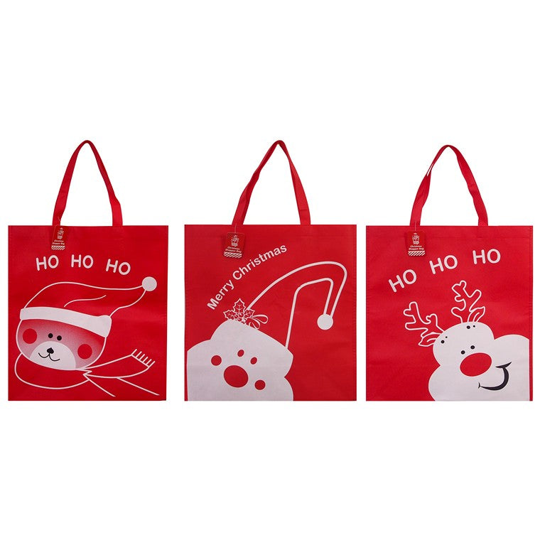 Christmas Shopper Bag, 3 Asstd Designs