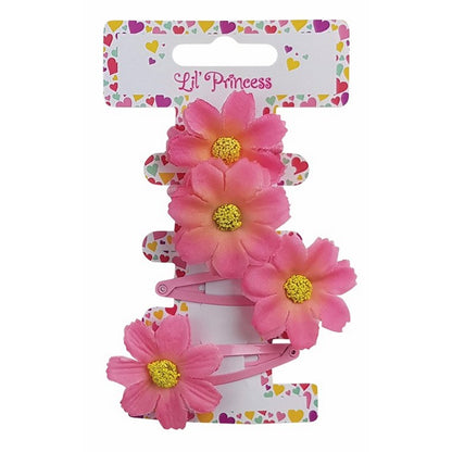 Little Princess Snap Clip, Daisies, 4pk, 2 Asstd Colours