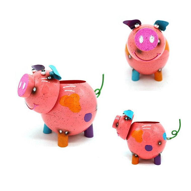 Metal Pig Plant Pot