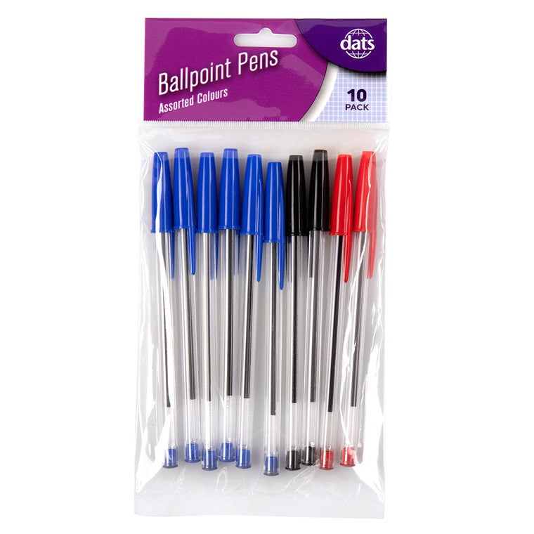 Pen Ballpoint Mixed, 10pk