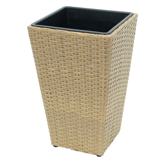 Polywicker Short Planter, Taupe