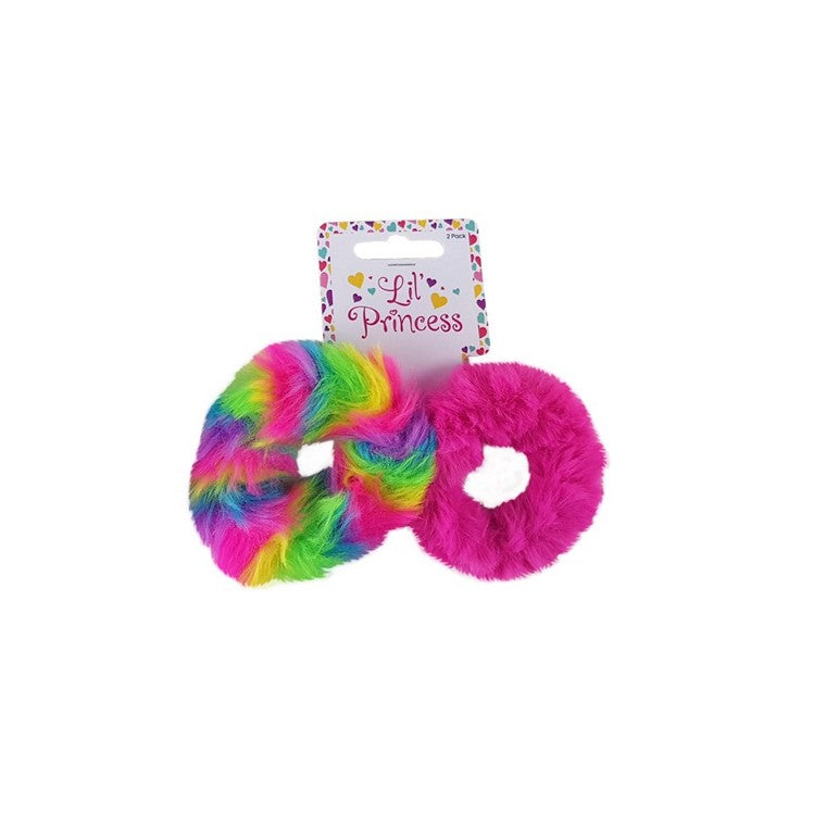 Little Princess Hair Scrunchie, Bright Fluffy, 2pk, 2 Asstd Colours