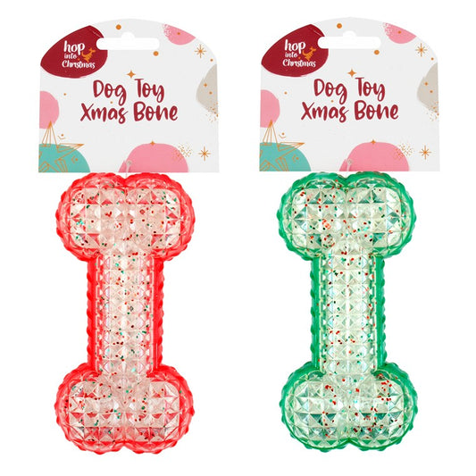 Christmas Dog Toy Bone, Asstd