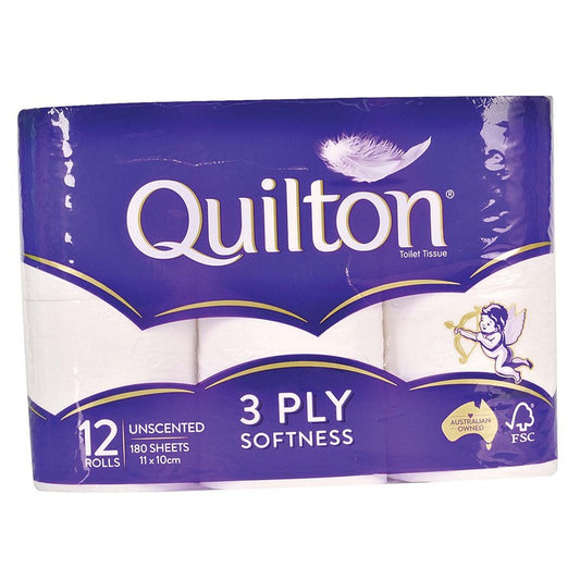 Quilton Toilet Paper 12pk, 3ply, 180 Sheet