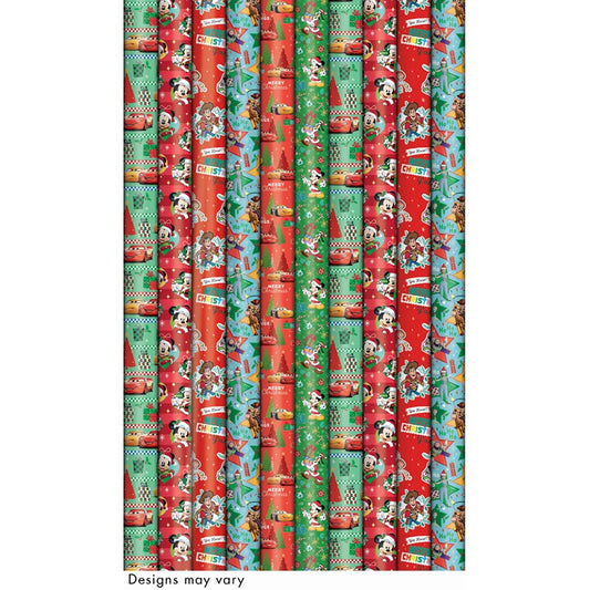 Christmas Disney Wrap, 3m x 70cm, Asstd