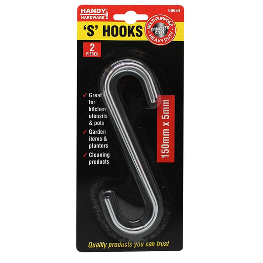 S Hook, 2pk